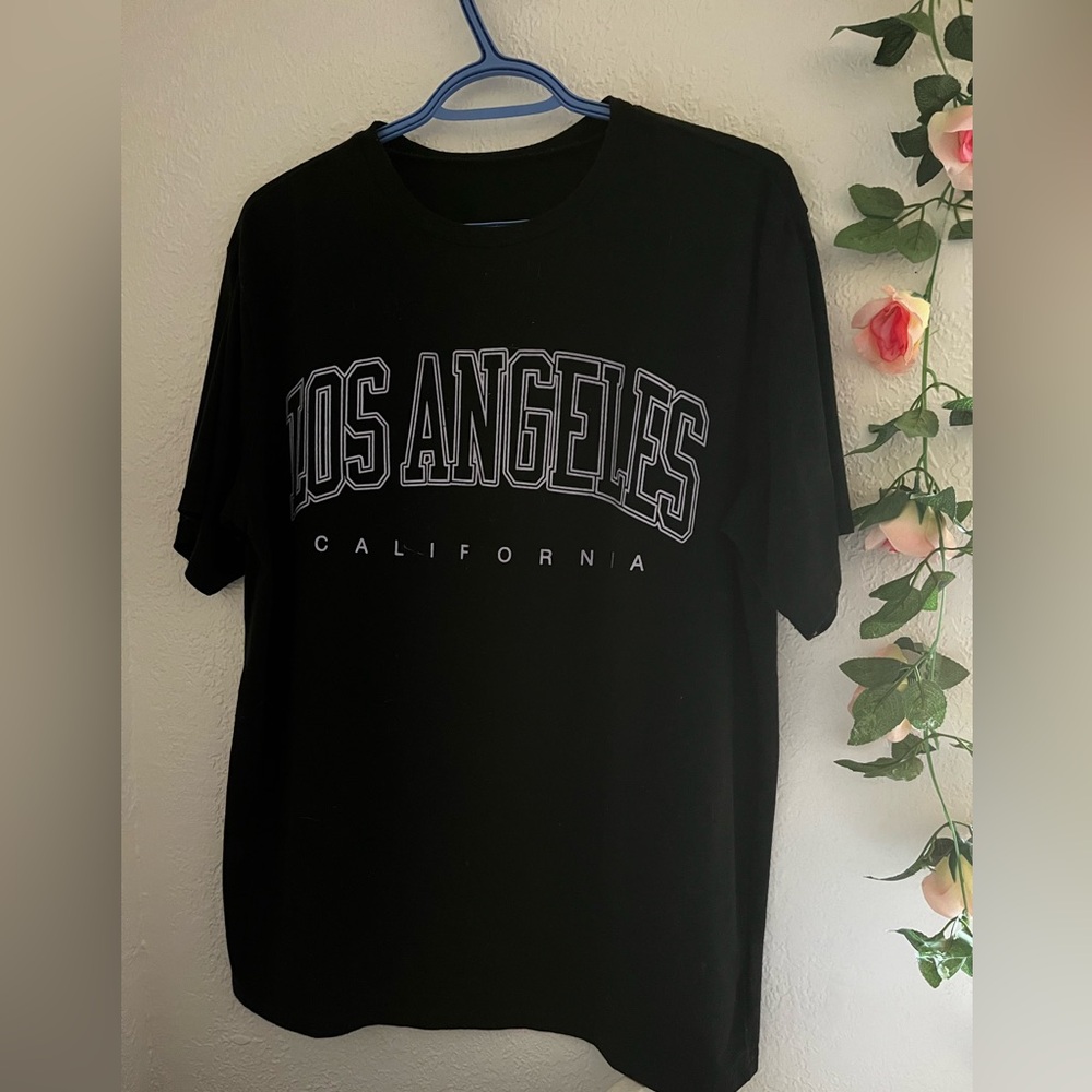 Black L.A oversized graphic t shirt